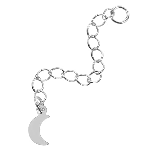 Healeved Silber Verlängerungskette Mond Design Schmuckverlängerung für Halsketten Armbänder Fußkettchen DIY Schmuckzubehör Stilvolle Kettenverlängerung von Healeved
