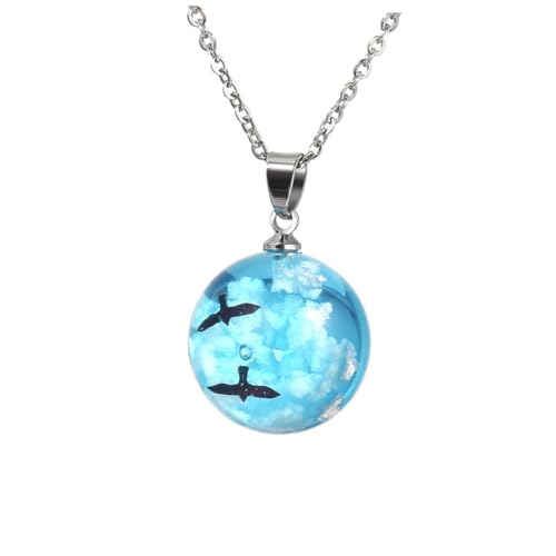 Healeved Silberne Damen Halskette mit Fliegendem Vogel und Wolkenmotiv Kurze Einfache Schmuckkette Leichtes Dekoratives Metall Kreativ Vintage als Geschenk für Frauen von Healeved