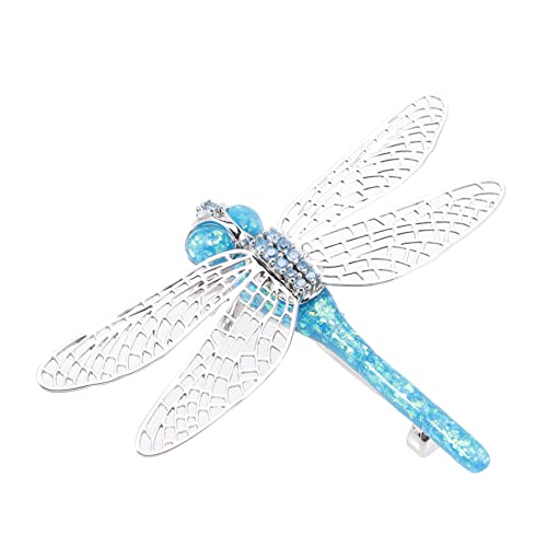 Healeved Silberne Libellen Brosche mit Blauem Schmuck Anstecknadel für Damen Vielseitiger Schmuckclip für Party und Alltag zu Geburtstag und Muttertag von Healeved
