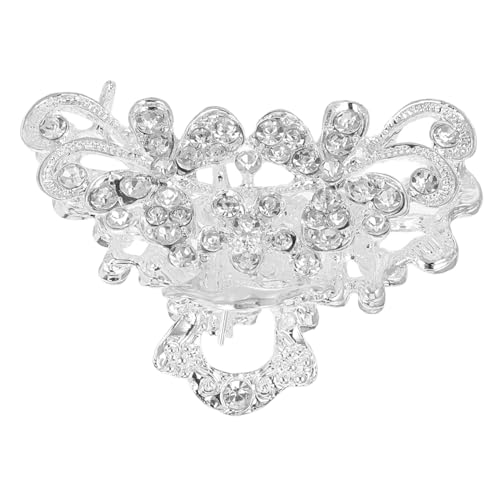 Healeved Haarspange Mit Strasssteinen Für Damen Glitzernde Mini-krallenklammer Aus Metall Haarspange Für Braut Und Hochzeit Blumen-design Mit Strasssteinen von Healeved