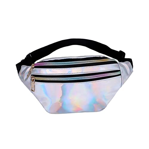 Healeved Silberne Multifunktionale Diebstahlschutz Handytasche Tragbare Hüfttasche und Crossbody Bag Schimmernde Bauchtasche für Damen für Reisen Outdoor und Alltag von Healeved