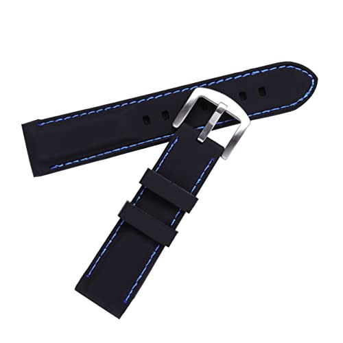 Healeved Uhrenarmband Silikon Armband Für Uhr Ersatz Armband Uhrenarmband Schwarz Mit Blauer Schnur von Healeved