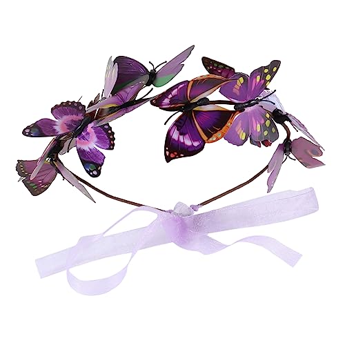 Healeved Simulation Butterflies Haarband Für Frauen Und Mädchen Handgefertigter Blumenkranz Für Hochzeiten Partys Und Besondere Anlässe Schmetterlings-dekoration Leicht Und Bequem Zu von Healeved