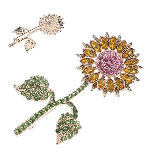 Healeved Sonnenblumen-anstecknadel Blumennadel Aus Metall Brosche Mit Strass Für Damenkleidung Anstecknadel Für Kleidung Und Taschen von Healeved