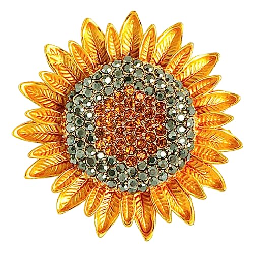 Healeved Sonnenblumen-brosche Mit Strass Elegante Anstecknadel Für Frauen Schmuck-blumenpin Zum Verzieren Von Kleidung Accessoire Für Besondere Anlässe Und Festlichkeiten von Healeved