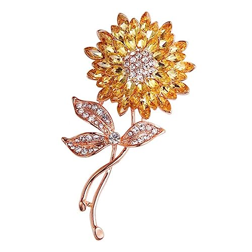 Healeved Sonnenblumenbrosche Aus Legierung Broschennadel Für Kleidung Anstecknadel Blume Dekoration Für Hut Schal Anzug Damen Accessoire von Healeved