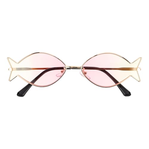 Healeved Sonnenbrille in Fischform: Niedliche Strandbrille, lustige Fotoautomaten-Requisiten für hawaiianische Luau-Partys, Sommer-Poolparty-Zubehör, originelle Brille für lustige Events von Healeved