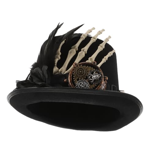 Healeved Steampunk Monokel Hut Für Halloween Gothic Accessoire Mit Totenkopfdetails Für Kostümpartys Und Cosplay-veranstaltungen Unisex Design Für Damen Und Herren von Healeved