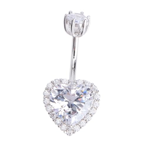 Healeved Sterling Silber Bauchnabelpiercing mit Zirkonia Anhänger Bauchnabelring Modisches Nabelschmuck für Damen und Herren Langlebig und Hautfreundlich von Healeved