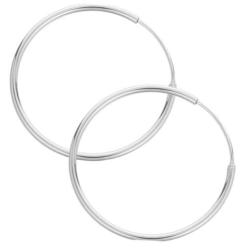 Healeved Sterling Silber Creolen Ohrringe Runde Hoop Earrings Damen Fashion Statement Ohrschmuck für Party und Alltag von Healeved