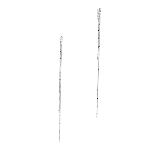 Healeved Sterling Silber Ohrstecker Lange Quasten Ohrringe Asymmetrische Ohrhänger Damen Modeschmuck Alltag Party Schmuck von Healeved