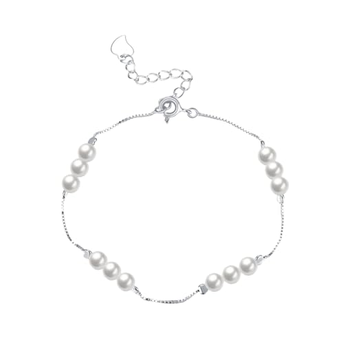 Healeved Dünnes Kettenarmband S925 Verstellbares Perlenarmband für Damen Elegantes Bettelarmband mit Solider Schnalle für Alltag und Besondere Anlässe von Healeved