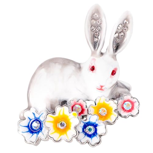 Healeved Stilvolle Ostern Brosche Damen Anstecknadel Kaninchen Farbige Bunny Brustpin Robuste Legierung Kleidung Dekoration für Party und Alltag von Healeved
