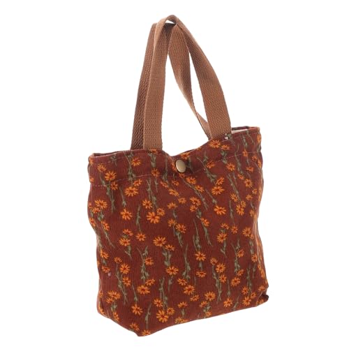 Healeved Stilvolle Stofftasche für Damen und Herren Blumenmuster Große Kapazität Schnallendesign für Einkauf Freizeit und Schule Weichem Gemütlichem Material von Healeved