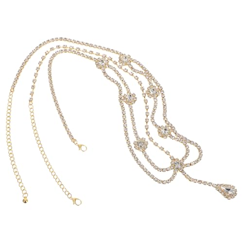Healeved Stirn-Strasskopfschmuck: Glänzende Braut-Haar-Kette mit Tropfen-Anhänger für Reisen, Partys und kulturelle Anlässe Healeved Stirn-Strasskopfschmuck: Glänzende Braut-Haar-Kette mit Tropfen-Anhänger für Reisen, Partys und kulturelle Anlässe von Healeved