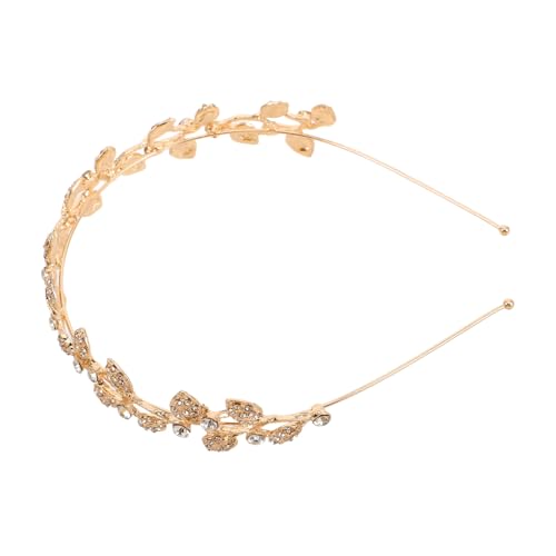 Healeved Göttinnen-stirnbänder Strass Kopfschmuck Braut-tiara Barock Stil Hochzeit Party Accessoires Goldfarbene Legierungsblätter Haarband Stirnband Haarband von Healeved