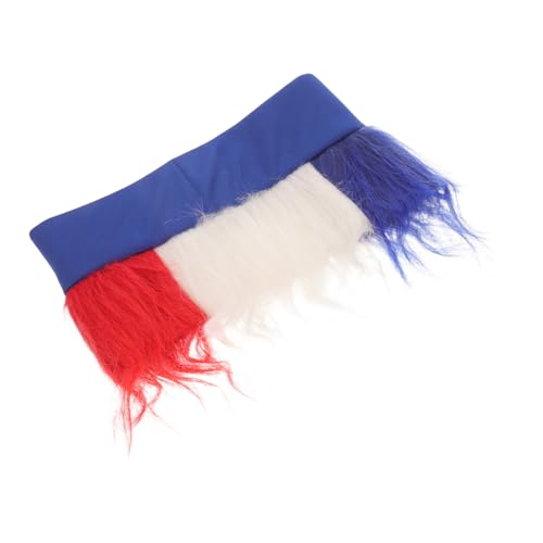 Healeved Blaue Und Rote Perücke Für Fußballfans Kreatives Partyzubehör Mit Lockigem Kunsthaar Für Sportveranstaltungen Festivals Und Themenkostümpartys von Healeved