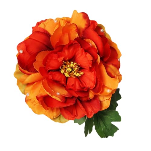 Healeved Strandblumen Haarclip für Damen Extragroße Rote Pfingstrose für Hochzeiten Strandpartys Fotoshootings Bequem und Leicht zu Tragen Vielseitiger Haarschmuck für von Healeved