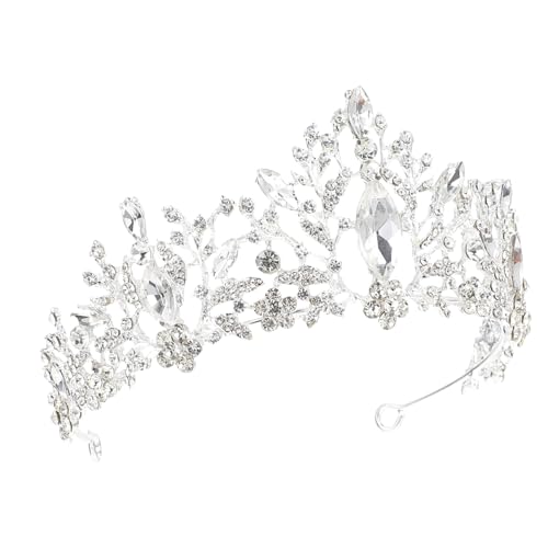 Healeved Strass Haarreif für Damen Silberne Braut Tiara Funkelndes Haarschmuck Accessoire für Hochzeit Party Festliche Anlässe Langlebiges und Zartes Design von Healeved