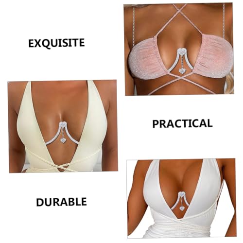 Healeved Strass Kette mit Herz Anhänger Verstellbare Körperkette Schmuck für Damen Langlebig und Elegant für Party Festival und Besondere Anlässe von Healeved