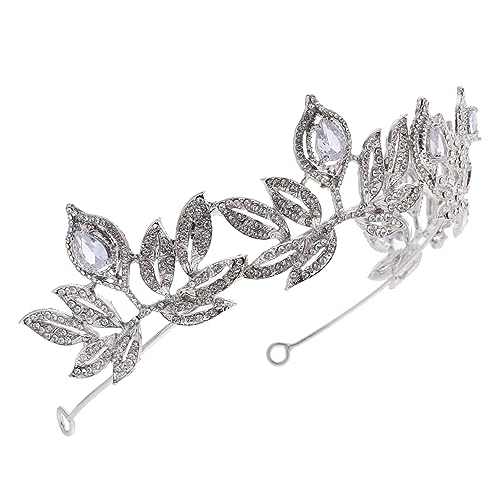 Healeved Strass Krone Haarschmuck Hochzeit Damen Robuste Silber Tiara mit Funkelnden Wasser Diamanten Langlebiges Braut Stirnband für Hochzeit Geburtstag Festliche Anlässe und Performances von Healeved
