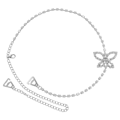Healeved Körperkette Mit Strass Und Schmetterlings-design Schulterkette Für Damen Dekorativer Schultergurt Mit Kristallen Kleid-schulterkette Zum Aufpeppen Outfits von Healeved