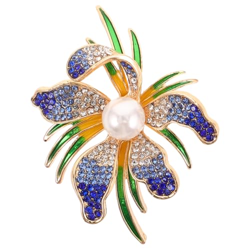 Healeved Strassbrosche Orchidee mit Perlen Elegante Blüten-anstecknadel aus Robustem Zinklegierung für Damen Kleidung und Schal Vielseitiges Modisches Accessoire von Healeved