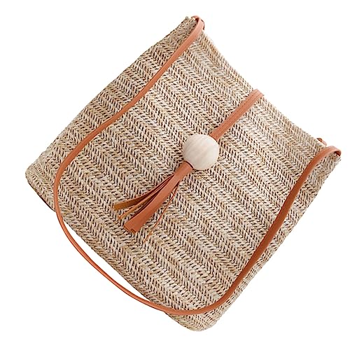 Healeved Straw Shoulder Bag Damen Sommer Umhängetasche Geflochtene Tragetasche Handtasche Leicht Langlebig Moderate Kapazität Für Arbeit Schule Shopping von Healeved