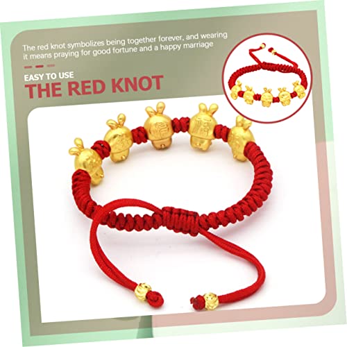 Healeved String Zodiac Rabbit Armband Verstellbares Geflochtenes Glücksarmband für Jahr Hasen Schutz und Geschenkidee für Familie und Freunde Traditioneller Chinesischer Glücksbringer von Healeved