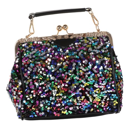Healeved Stylische Damen Single Shoulder Bag mit Glitzereffekt Multifunktionale Crossbody Umhängetasche für Party Shopping und Alltag Leichte Handtasche in Schwarz Robust und Vielseitig von Healeved