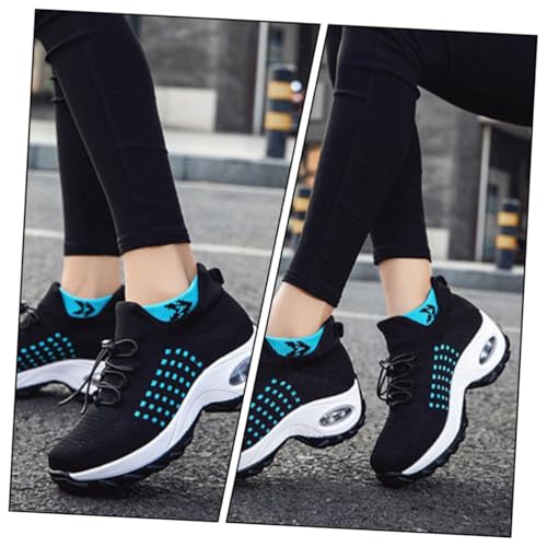 Healeved Stylische Damen Sneaker mit Luftkissensohle rutschfeste Atmungsaktive Freizeitschuhe Komfortabel und Elastisch für Laufen und Alltag Robustes Modisches Design Schwarz von Healeved