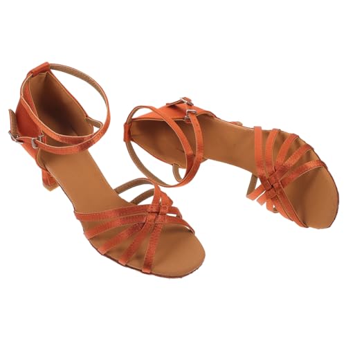 Healeved Tanzschuhe Latein Damen High Heels Mit Geknotetem Riemen Satin High Heels Für Damen Offene Schlangenhaut- Geeignet Für Tanz Oder Bankett von Healeved