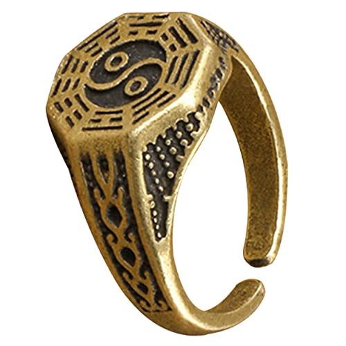 Healeved Tai Chi Schwarzer Unisex Damen Für Herren Der Fingerringe Chinesische Ringe Schmuckringe Chinesischer Kostümringe Größenverstellbare Ringe von Healeved
