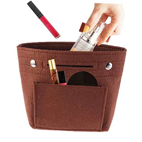 Healeved Portable Kosmetiktasche Filz Kleine Make-up Organizer Mit Mehreren Fächern Für Damen Praktische Aufbewahrung Für Alltag Und s Kaffee von Healeved