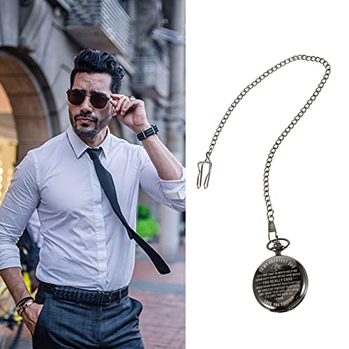Healeved Taschenuhr Zum Vatertag Uhren Für Männer Vatertagsgeschenk Anhänger Papa Vintage Tasche Hängende Taschenuhr Halskette Personalisierte Quarzuhr Bekleidungszubehör Metall von Healeved