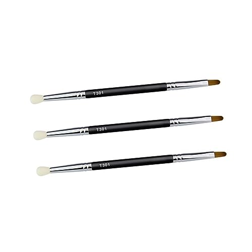 Healeved 3stücke Doppelseitiger Pinsel Für Concealer Und Lidschatten Langer Griff Für Make-up Reise Und Partygebrauch Geeignet Für Empfindliche Haut von Healeved