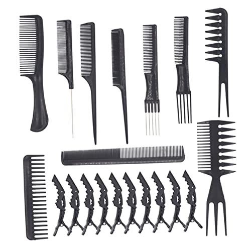 Healeved Teiliges Herren Multifunktions Haarkamm Set mit Breitem und Doppelzahn Kamm Kunststoff Friseurkamm mit Haarschneide Clips Leicht Langlebig Glatt für Professionelles Styling und von Healeved