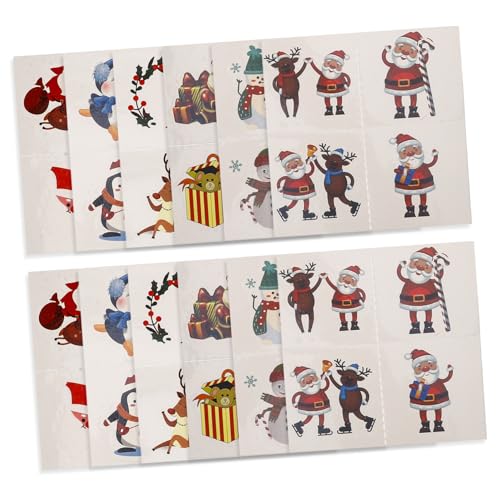 Healeved Temporäre Weihnachtsfigur Weihnachtsmann Schneeflocke Aufkleber Rentier Aufkleber 1 Set von Healeved