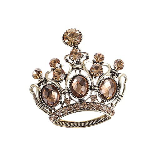 Healeved Tiara Brosche Legierung mit Glitzerstein Elegantes Krone Design für Kleidung Schals und Hüte Perfektes Accessoire für Damen und Herren von Healeved