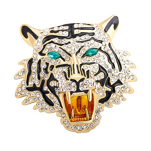 Healeved Tigerkopf Brosche Broschen Tiger Anstecknadel Charm Tiger Anstecknadel Anstecknadel Strass Brosche Corsage Damenanzug Herren Anstecknadeln Für Anzüge Anzugnadel von Healeved