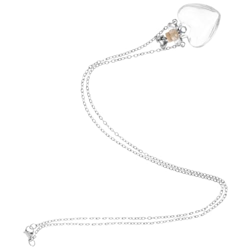 Healeved Titanium Halskette mit Transparentem Herz anhänger Ätherisches Öl Fläschchen mit Sicherem Verschluss Vielseitige Parfüm Vial Halskette für Frauen Einzigartiger Schmuck Langlebig von Healeved