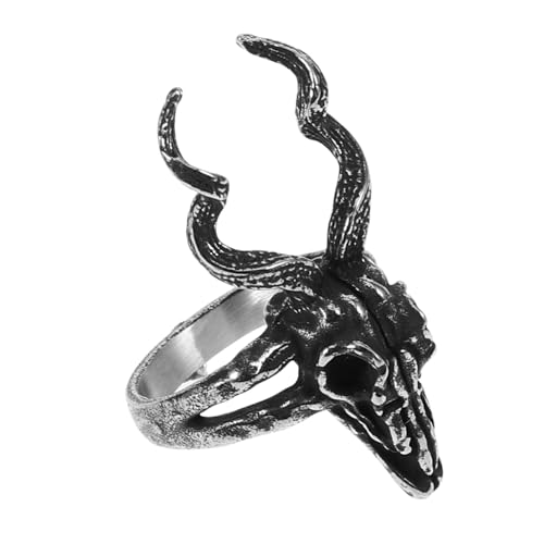 Healeved Titanring Mit Schafskopf-design Für Herren Retro Edelstahl Schmuck Für Partys Hochzeiten Und Besondere Anlässe Leicht Komfortabel Und Hautfreundlich von Healeved