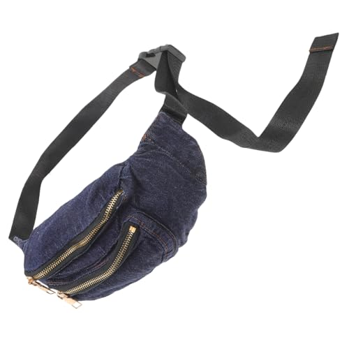 Healeved Tragbare Denim Umhängetasche Hüfttasche Brusttasche für Frauen Dunkelblaue Bauchtasche Strapazierfähigem Material Verstellbar für Freizeit und Reisen von Healeved