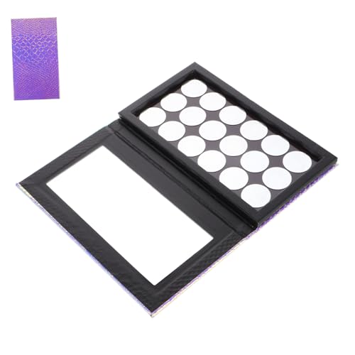 Healeved Tragbare Lidschattenbox Nachfüllbare Make Up Box Organizer für Lidschatten Blush Puder Leere Lidschatten Palette mit Spiegel Fächer für Diy Make Up von Healeved