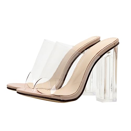 Healeved Transparente High Heels Damen Sandalen Sommer Weite Offene Zehen Mode Leicht Elegant für Party Festliche Anlässe Healeved Transparente High Heels Damen Sandalen Sommer Weite Offene Zehen Mode Leicht Elegant für Party Festliche Anlässe von Healeved