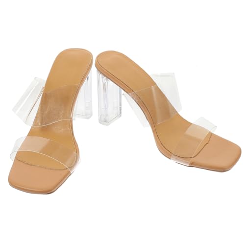 Healeved Transparente High Heels Damen Sandalen Sommer Schuhe Weite Offene Schuhe Modische Sommersandalen Tpr Sohle Rutschfeste Textur Elegant Angenehm Tragen von Healeved