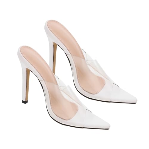 Healeved Transparente High Heels Sandalen Damen PVC Design Chic Sommer Slippers Elegant Hoher Absatz Modisch Für Outdoor Party von Healeved