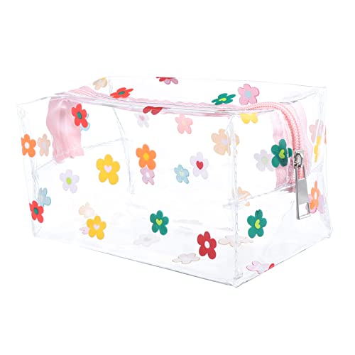 Healeved Transparente Kosmetiktasche Aus PVC Make-up-Tasche Tragbar Kulturbeutel Für Reisen Kosmetik-Organizer Kosmetik-Aufbewahrungstasche Praktisch Für Camping von Healeved