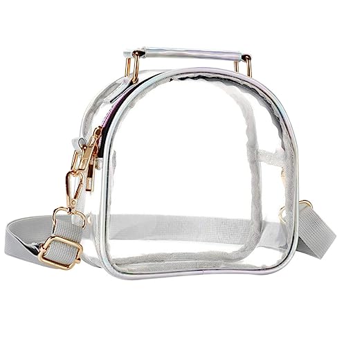 Healeved Transparente Umhängetasche Damen Tpu Handtasche mit Reißverschluss Geräumige Outdoor Carry Bag Leichte Transparente Tragetasche für Alltag und Shopping Langlebige PVC von Healeved