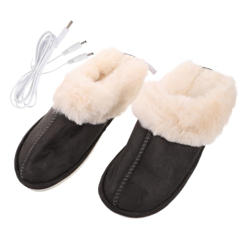 Healeved USB Beheizbare Hausschuhe Damen Herren Elektrische Fußwärmer mit Weichem Futter Atmungsaktiv USB ladung für Indoor Outdoor gegen Kalte Füße im Winter Vielseitig und Praktisch von Healeved